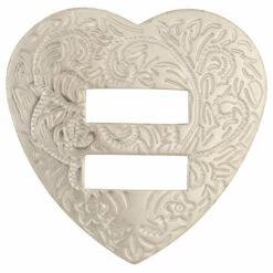 Heart Concho With Slots, Nickel Plated/Steel, 1-1/4"