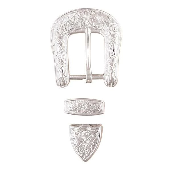 Western Floral Buckle Loop & Tip Set, 1" 4 Western Floral Buckle Loop & Tip Set, 1" - Image 4