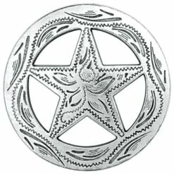 Star Concho, Antique Silver/Zinc Die Cast, 1-1/4"