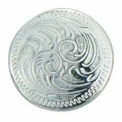 Concho With Chicago Screws, Nickel Plated/Zinc Die Cast, 1-1/8"