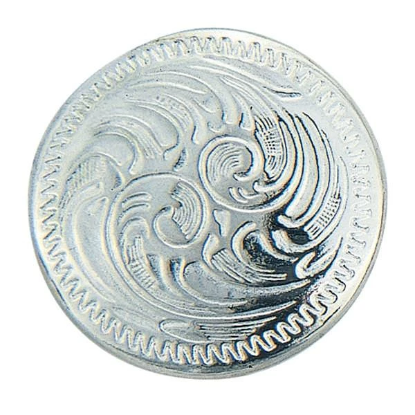 Concho With Chicago Screws, Nickel Plated/Zinc Die Cast, 1-1/8" 1 Concho With Chicago Screws, Nickel Plated/Zinc Die Cast, 1-1/8"