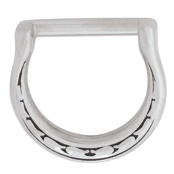 Jeremiah Watt Accented Floral Saddle Collar D-Ring, 1" 1 Jeremiah Watt Accented Floral Saddle Collar D-Ring, 1"