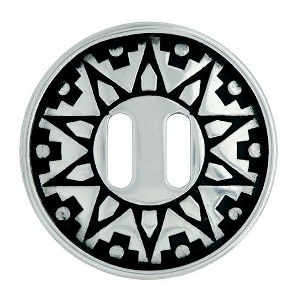 Jeremiah Watt Accented Indian Concho With Slots, 1-1/2" 1 Jeremiah Watt Accented Indian Concho With Slots, 1-1/2"