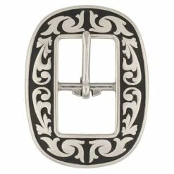 Jeremiah Watt Accented Floral Oval Center Bar Buckle 12 Jeremiah Watt Accented Floral Oval Center Bar Buckle -Leather Goods Sales Shop 49142 1