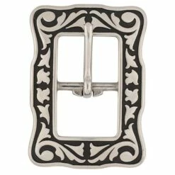 Jeremiah Watt Accented Floral Center Bar Buckle 14 Jeremiah Watt Accented Floral Center Bar Buckle -Leather Goods Sales Shop 49144 1