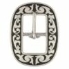Jeremiah Watt Accented Floral Oval Center Bar Buckle