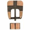 #1861 Square Heel Buckle & Loop Set, Buffed Brown Steel, 5/8"