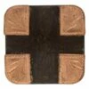 #1882 Square Concho Buffed Brown Steel, 1-1/4"