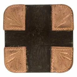 #1882 Square Concho Buffed Brown Steel, 1-1/4"
