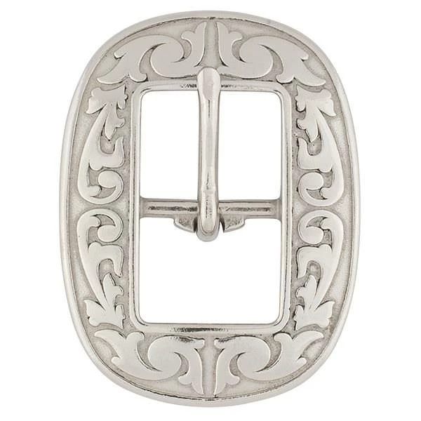 Jeremiah Watt Accented Floral Oval Center Bar Buckle 4 Jeremiah Watt Accented Floral Oval Center Bar Buckle - Image 4