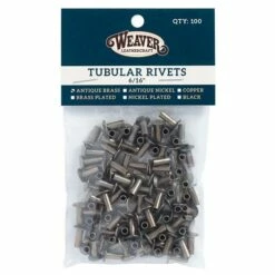 100-Pack Of #104 Tubular Rivets, Antique Brass 4 100-Pack Of #104 Tubular Rivets, Antique Brass -Leather Goods Sales Shop 58017 1
