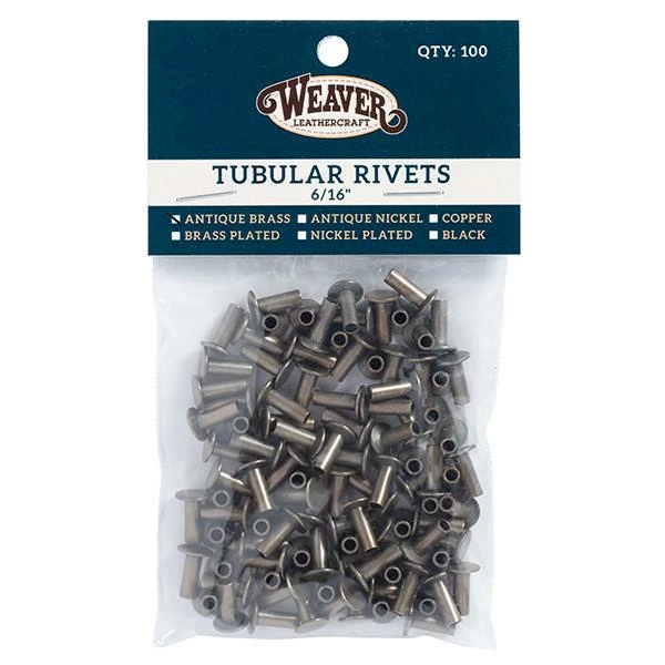100-Pack Of #104 Tubular Rivets, Antique Brass 2 100-Pack Of #104 Tubular Rivets, Antique Brass - Image 2