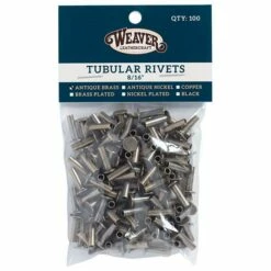 100-Pack Of #104 Tubular Rivets, Antique Brass 5 100-Pack Of #104 Tubular Rivets, Antique Brass -Leather Goods Sales Shop 58018 1