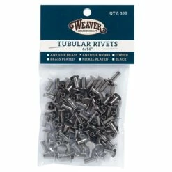 100-Pack Of #104 Tubular Rivets, Antique Nickel -Leather Goods Sales Shop 58023 1