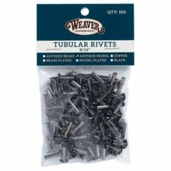 100-Pack Of #104 Tubular Rivets, Antique Nickel -Leather Goods Sales Shop 58024 1