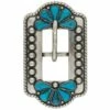 Turquoise Flower Center Bar Buckle