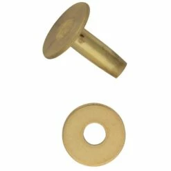 1333 #9 Solid Brass Flat Head Rivets With Burrs