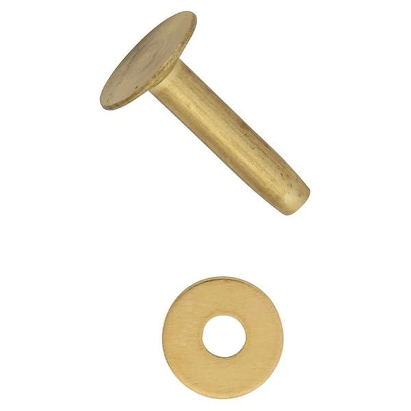 1333 #9 Solid Brass Flat Head Rivets With Burrs 2 1333 #9 Solid Brass Flat Head Rivets With Burrs - Image 2