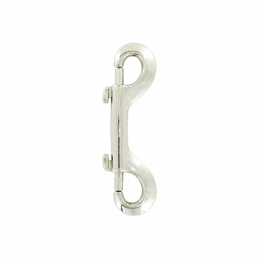 3 1/2" Nickel, Double End Bolt Snap Hook, Zinc Alloy, #P-2368 1 3 1/2" Nickel, Double End Bolt Snap Hook, Zinc Alloy, #P-2368