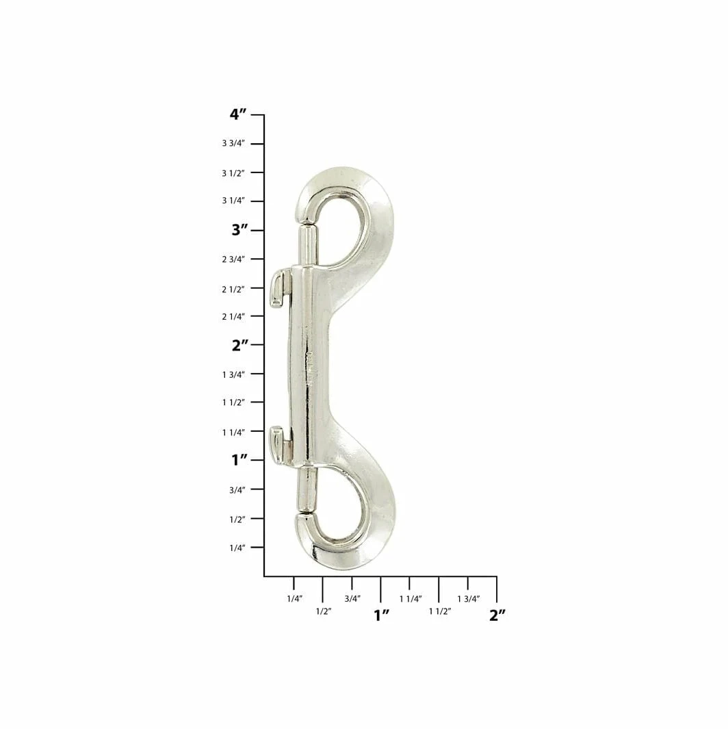 3 1/2" Nickel, Double End Bolt Snap Hook, Zinc Alloy, #P-2368 3 3 1/2" Nickel, Double End Bolt Snap Hook, Zinc Alloy, #P-2368 - Image 3
