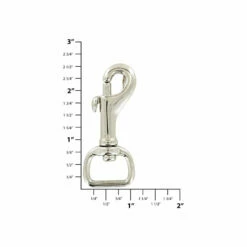 3/4" Shiny Nickel, Bolt Swivel Snap Hook, Solid Brass, #C-1598-SBN -Leather Goods Sales Shop ohio travel bag swivel snaps 3 4 shiny nickel bolt swivel snap hook solid brass c 1598 sbn c 1598 sbn 38380693225695 1080xcopy
